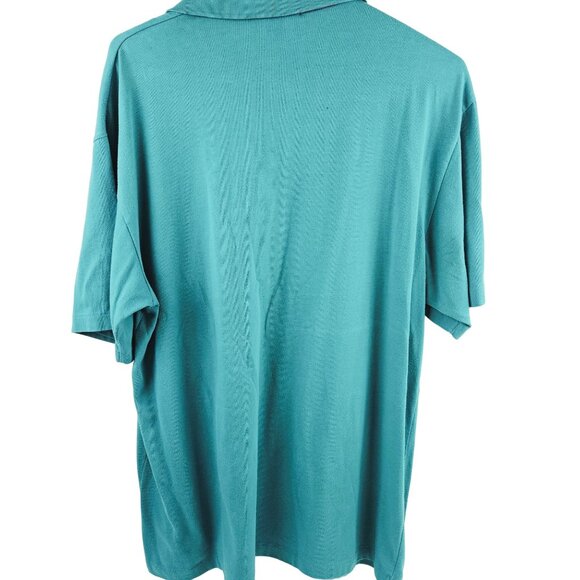 Knights of Round Table Mens Size L Polo Shirt Teal Purple Collar Retro 90s - Picture 2 of 7